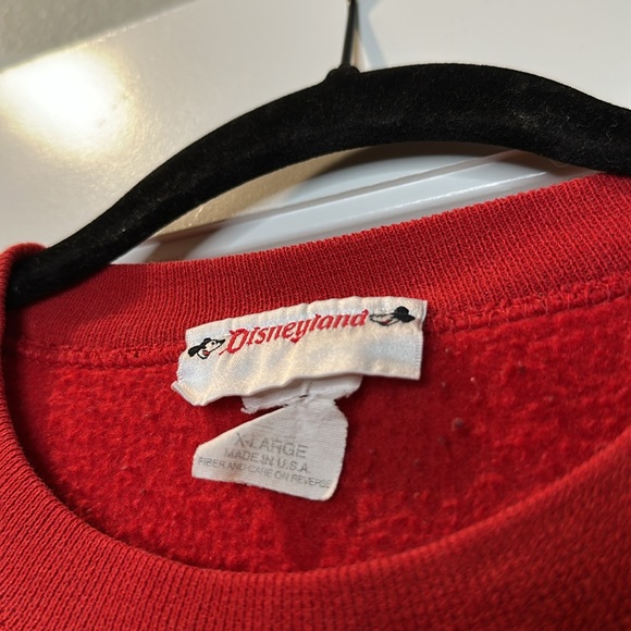 Vintage 1998 Disneyland Red Holiday Crewneck Sweater Size XL - Picture 5 of 9